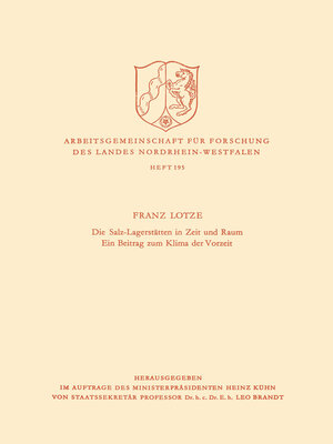 cover image of Die Salz-Lagerstätten in Zeit und Raum Ein Beitrag zum Klima der Vorzeit